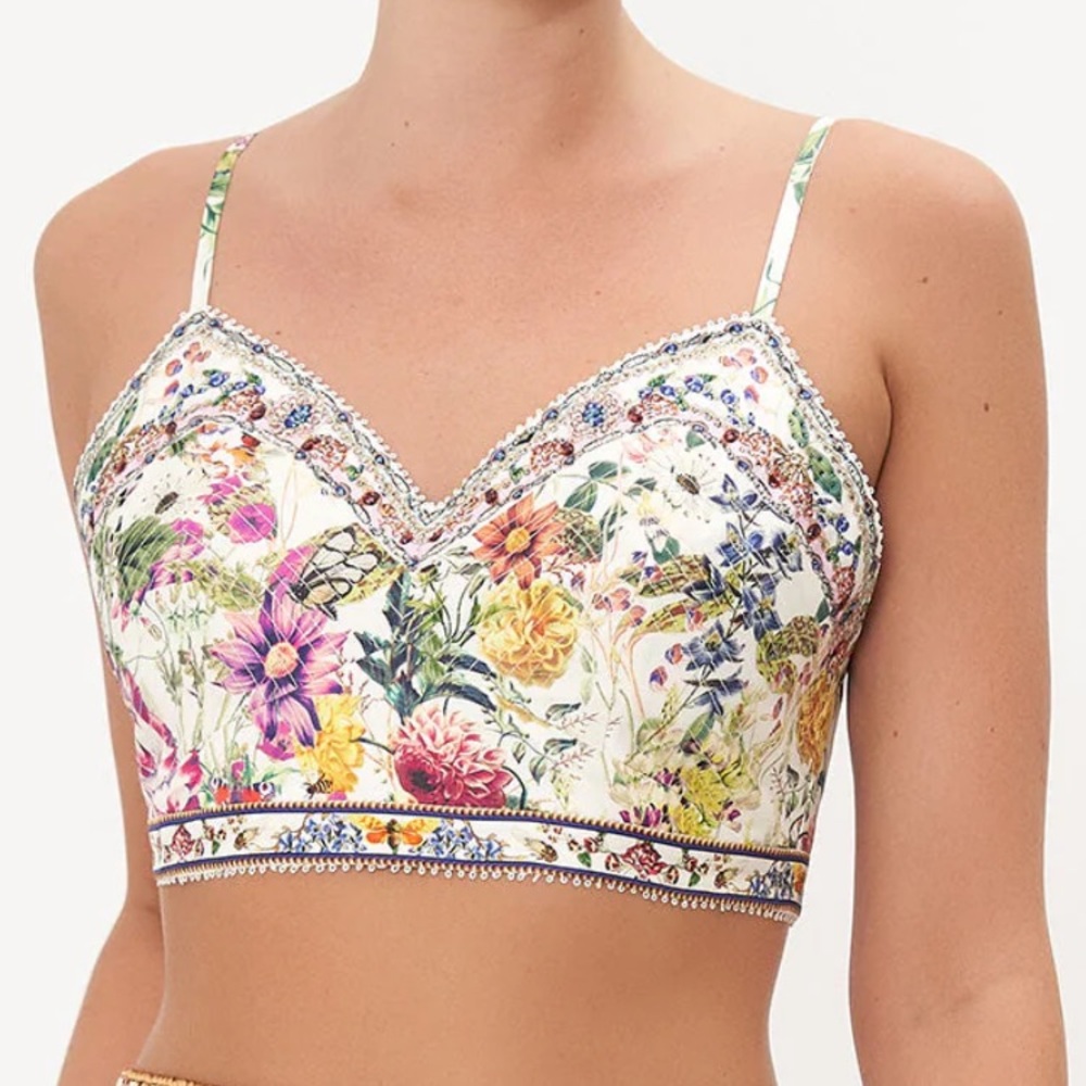 Camilla 2 piece skirt set Queens Bee New Silk crop top and skirt set L